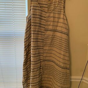 Pure Jill Linen Striped Sleeveless Dress
